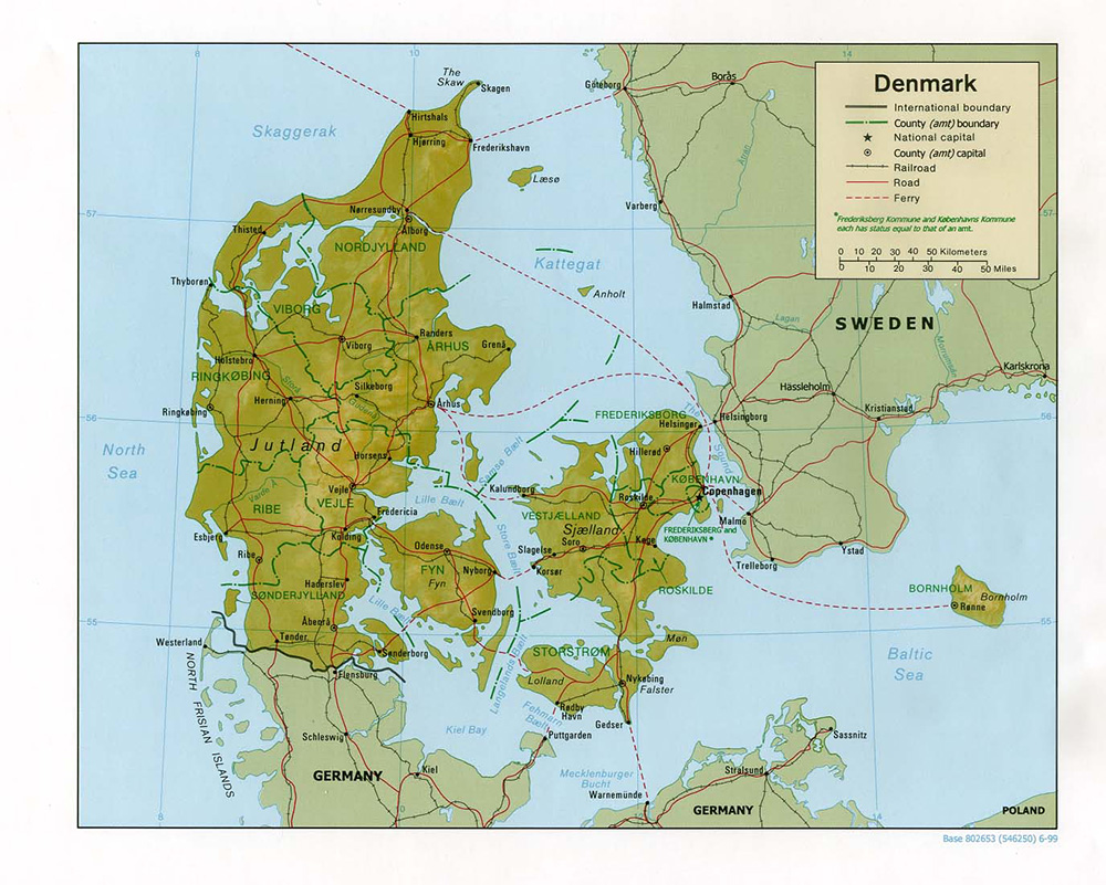 Mappa dettagliata Danimarca