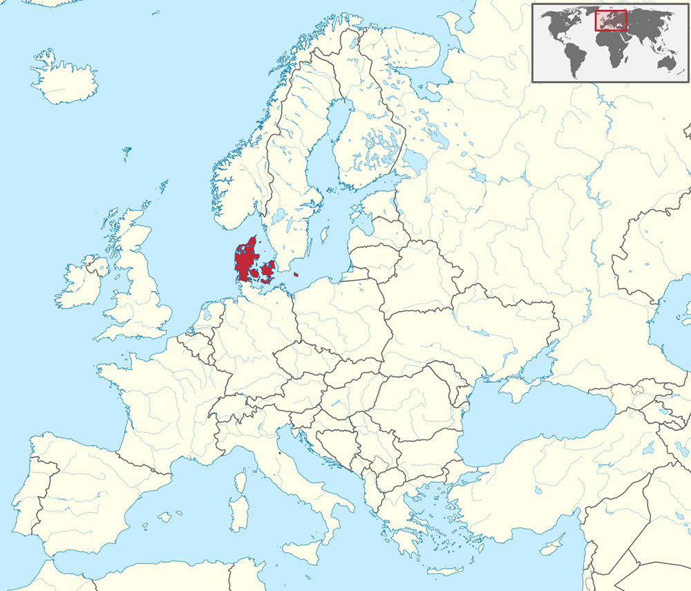 Mappa Danimarca Europa
