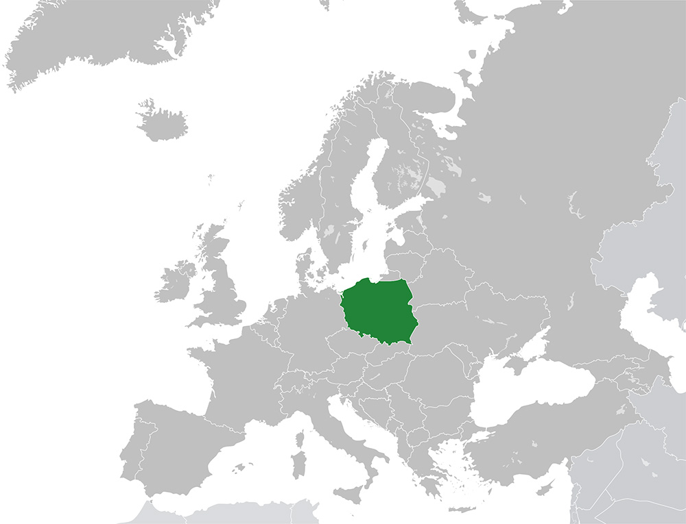 Mappa Polonia Europa