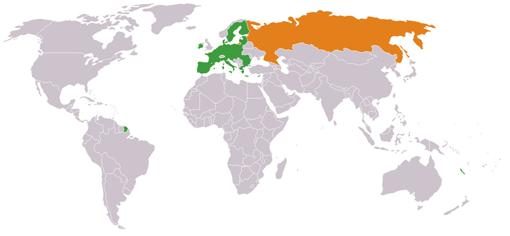 Mappa Russia Europa