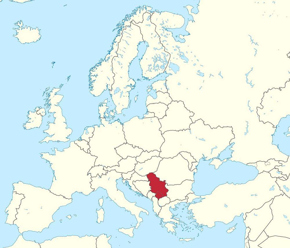 Mappa Serbia Europa
