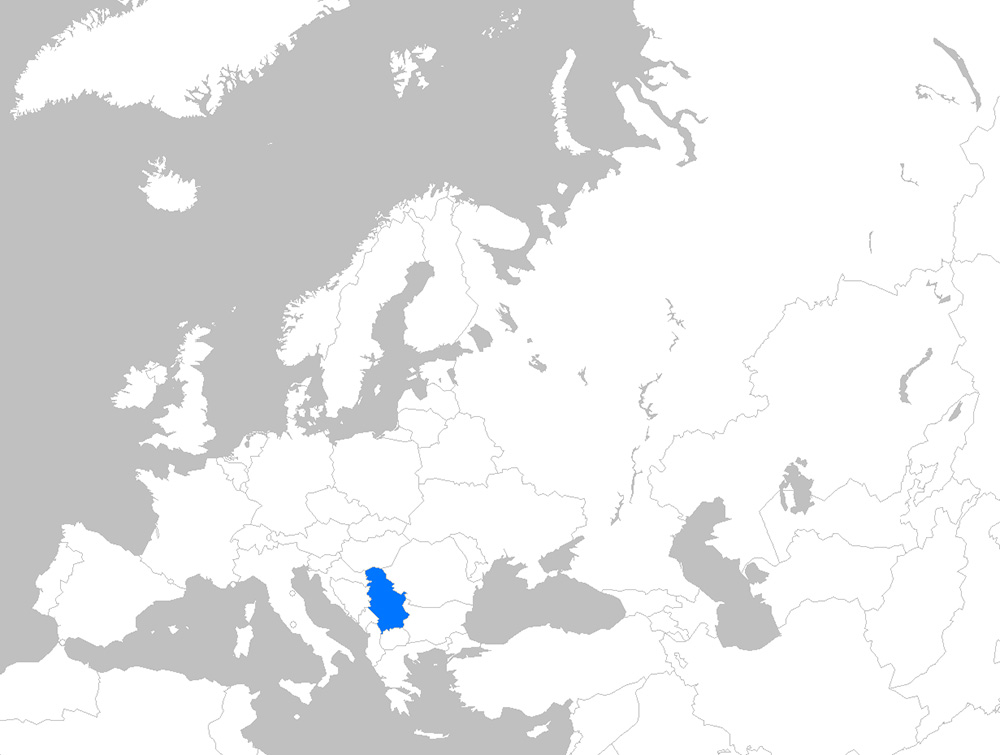 Mappa Serbia Europa