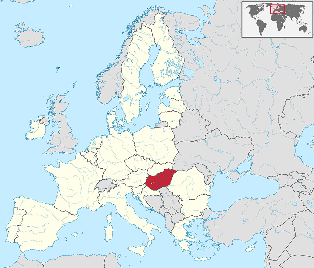 Mappa Ungheria Europa